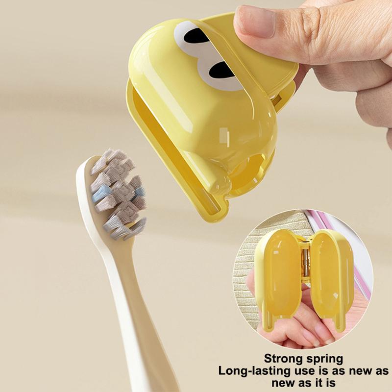 Portable Toothbrush Head Cover Clips Cat Plastic Dustproof Head Germproof Protector Caps For Travel Hiking Camping Bathroom