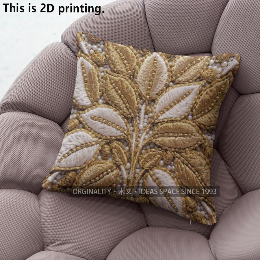 Luxury Gold Leaf Throw Pillow Covers Pattern Cushion Cover Suitable for Sofa Bedroom Car Pillow Cover