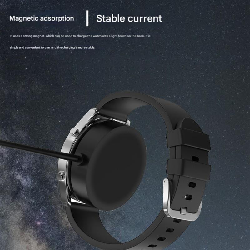 100cm Fast Charging Cord Magnetic USB Power Cable for Color/S6/X1 Smartwatch Lightweight & Portable Design Black