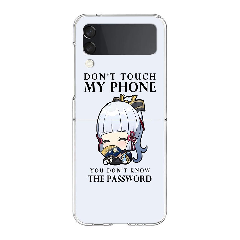 

Phone Case For Samsung Galaxy Z Flip 3 4 5 Hard Folding Clear PC Bumper Kawaii Cartoon Genshin Impact For Samsung Z Flip 6 Cover Samsung Z Flip 4