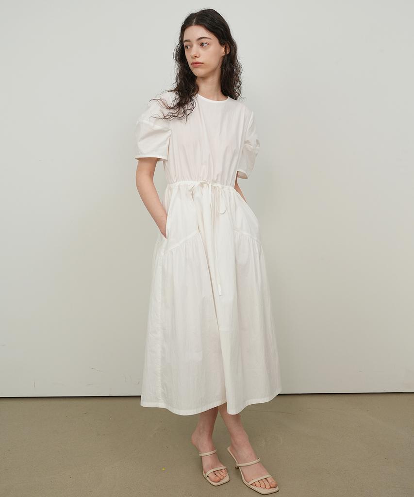 PAUL&ALICE Shirred String Dress / White