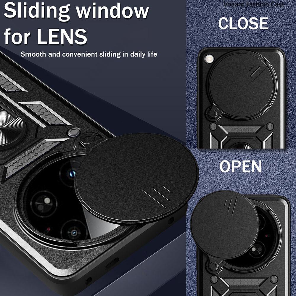 Slide Lens Armor Funda for Infinix Zero 40 5G Case Magnetic Rotate Ring Stand Holder Cover for Infinix Zero 40 4G Case Back Capa