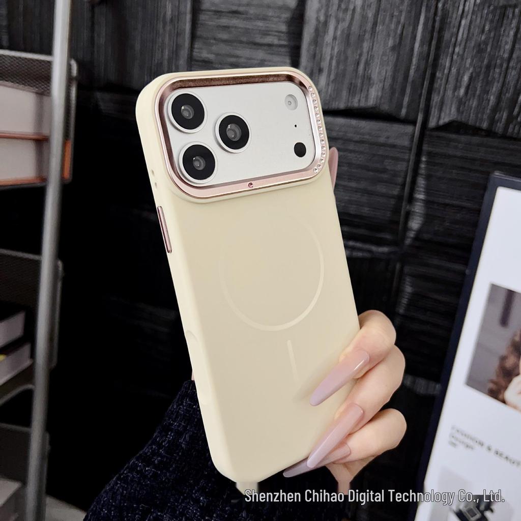 Liquid Silicone Magnetic Solid Color Phone Case for iPhone 17 Pro Max with Apple 16 Button Full Coverage