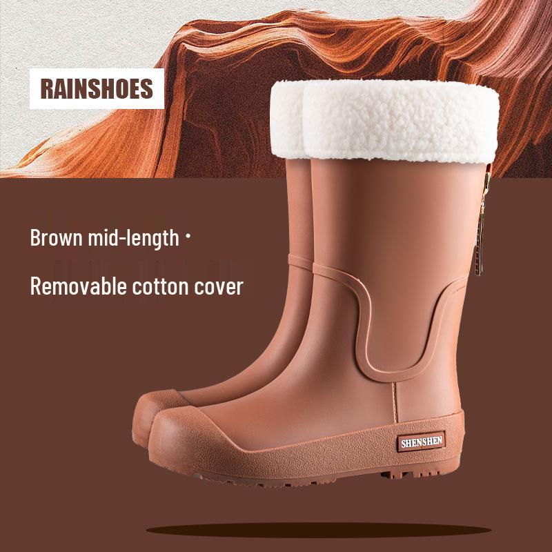 Korean Style Women's Fashion Waterproof Rain Boots - High Anti-Slip, Long Tube Outdoor Rubber Shoes