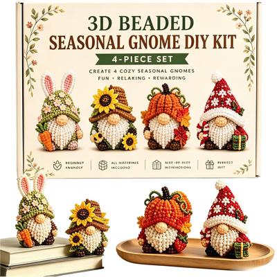 DIY 1D Gartenzwerg Perlenstickerei-Sets Zubehör Perlenstickerei Bastelset Buntes Perlenbastel-Set für Anfänger Mädchen Frauen Enthusiasten