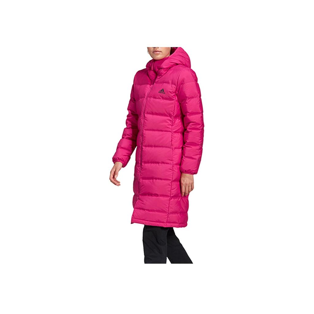 adidas Windproof Warm Mid-Length Casual Sports Hooded Down Jacket Women Jacket Red FT2573