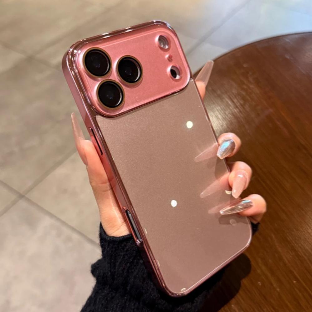 Luxury Tempered Glass Phone Case For iPhone 17 16 15 14 13 12 11 Pro Max Plus Crystal Lens Protection Plating Bumper Hard Cover