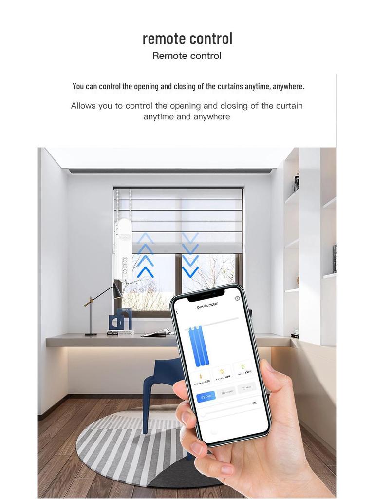Smart Bluetooth Zigbee Roller Blind Motor with Tuya Remote Control
