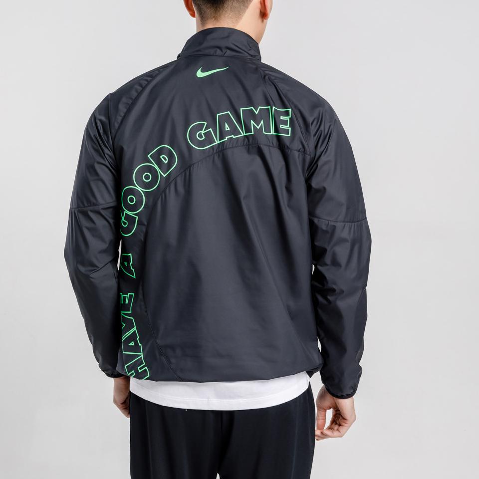 Nike Logo Print Half-Zip Stand Collar Jacket Men Jacket Black DO6938-010