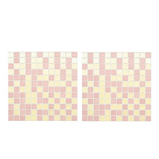 2Pcs 3D Mosaic Tile Sticker, 11.8 x 11.8 Inch Removable Wallpaper Tile, 3D Self Adhesive Wall Tiles, Bathroom Wall Tiles for Kitchen Backsplash, PVC
