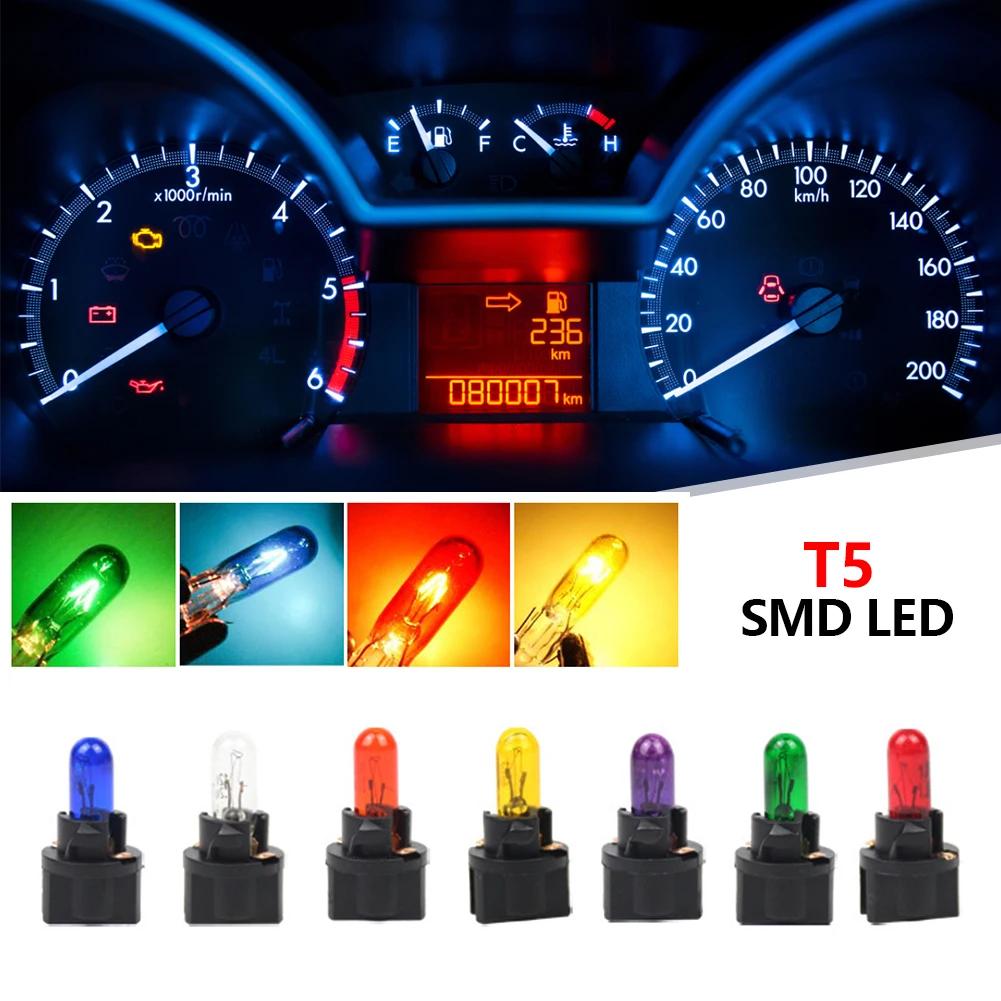 10ks T5 SMD LED Světlo do auta Automobily Světloemitující dioda Kontrolní panel Přístrojová deska Žárovky Indikátorové světlo interiéru auta