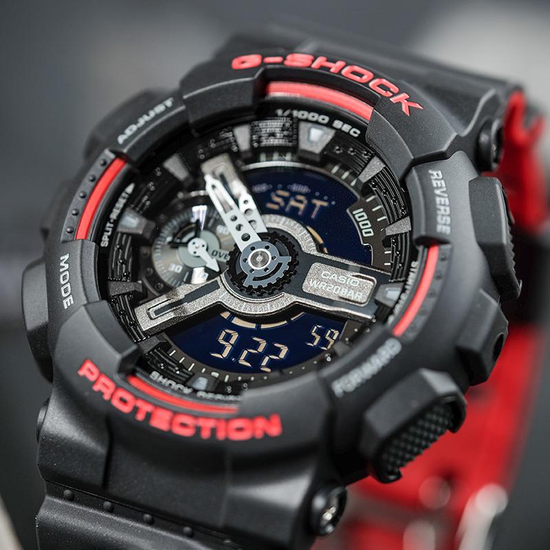 CASIO Men Liquid Crystal/Analog Dual Display Series Black Watch GA-110HR-1A GA-110HR-1A
