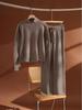 Women's High Neck Irregular Wool Sweater & Wide-Leg Pants Set
