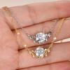Rrjzz 2Carat Round Cut Solitaire Lab Imitation Diamond Pendant Necklace Moissanite Necklace for Women D Color VVS1 GRA Certified