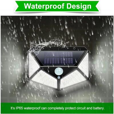 1~12PCS 100 LED Solar Power Wall Light Motion Sensor Waterproof Outdoor Garden Lamp Yard Waterproof Stairs Outdoor Wall Light