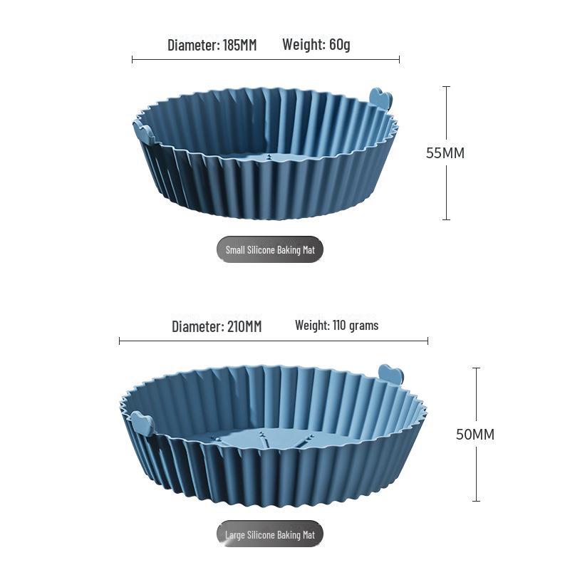Silicone Air Fryer Baking Mat and Round Tray