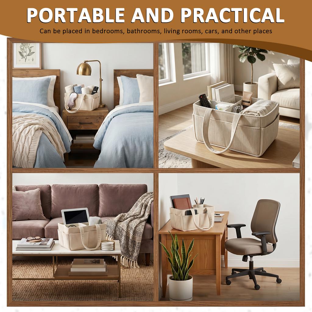 Reise Tragbare Mommy Bag Faltbare Baby Windel Caddy Organizer mit Griff und Bären Anhänger Corduroy Neugeborenen Windel Aufbewahrungskorb