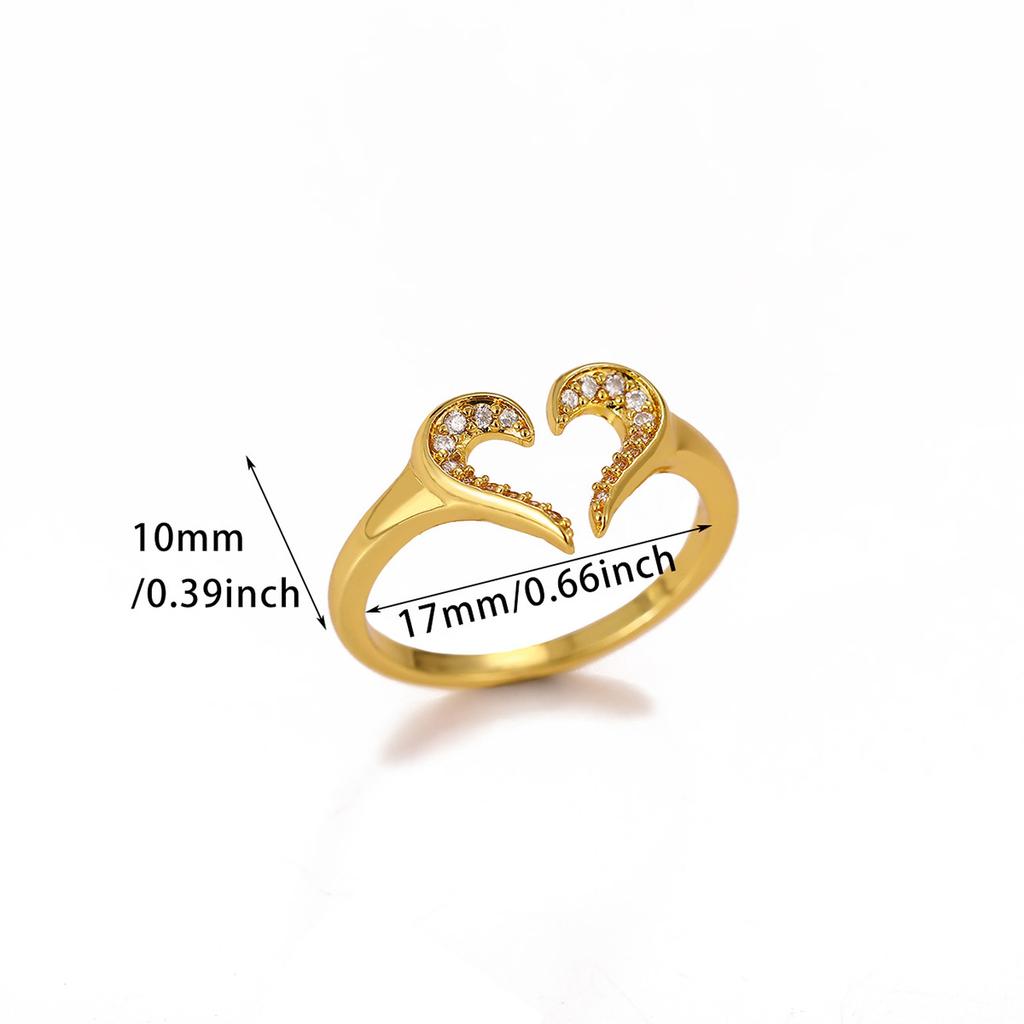 New 2026 Rings For Women Heart Double-Layer Gold Color Anillos Geometric Stars Moon Punk Vintage Ring Party Jewelry Her Gift