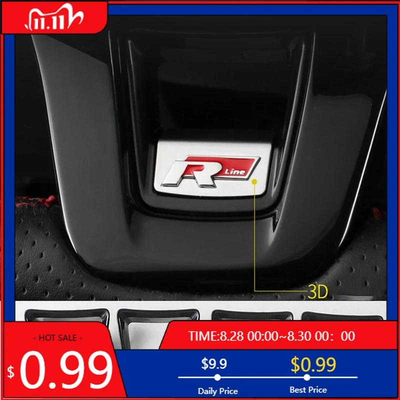 VW GTI GOLF 2026 Hot For VW VOLKSWAGEN Rline R Logo Car Steering Wheel Emblem Sticker Accessories For Volkswagen Polo GTI Golf P