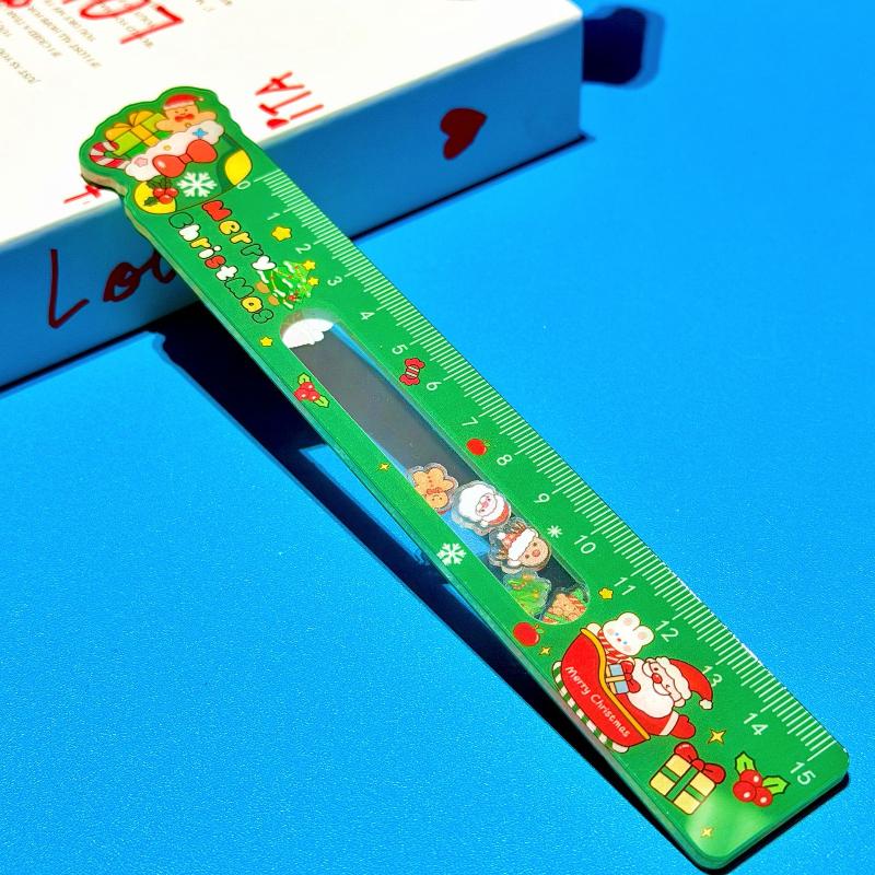 

Cartoon Santa Claus Snowman Christmas Ruler Creative Drawing Painting Tool Reward Stationery Student Gift School Supplies