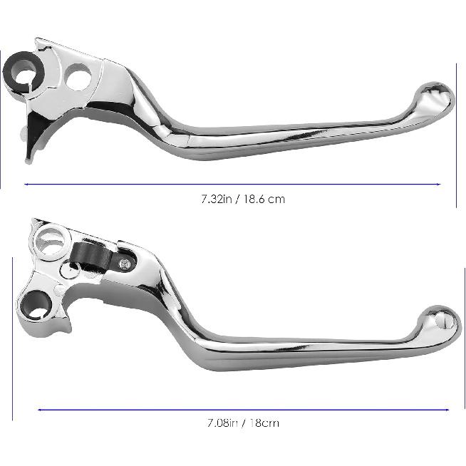 Brake Lever + Clutch Lever for Harley Hand Controls Sportster XL883 1200 1996-2003, Dyna/Touring 1996-2007, Softail 1996-2007 & 2011-2014(Chrome)