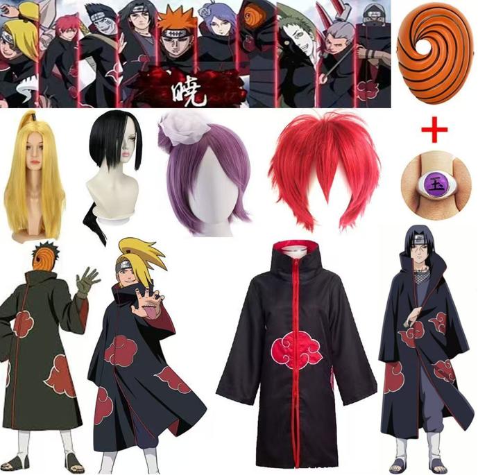 Uzumaki Akatsuki Cosplay Garçons Filles Uzumaki Veste Pantalon Bandeau Perruque accessoires Enfant Uniforme Kunai Halloween Costume