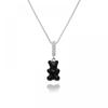        Nostalgia Bear Black Pave Connector Silver                        