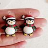 11 Pcs Cute Christmas Penguin Resin Charms Funny Christmas Hats Animal Pendants DIY Christmas Gifts Jewelry Making Accessories