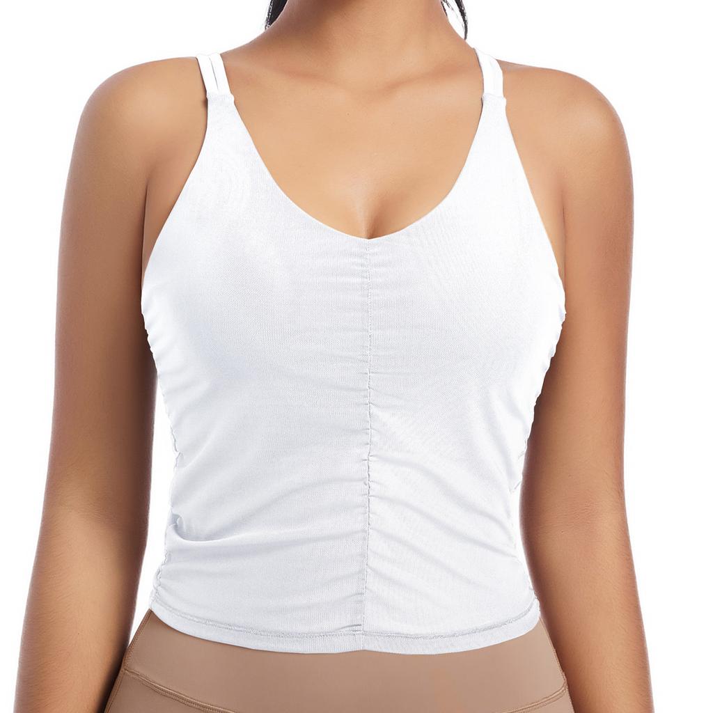 New Yoga Camisole, Beautiful Back, Sports Running, Fitness, Breathable Pleated Vest, Quick Drying Fitness Suit, Slim Fit Top For Women