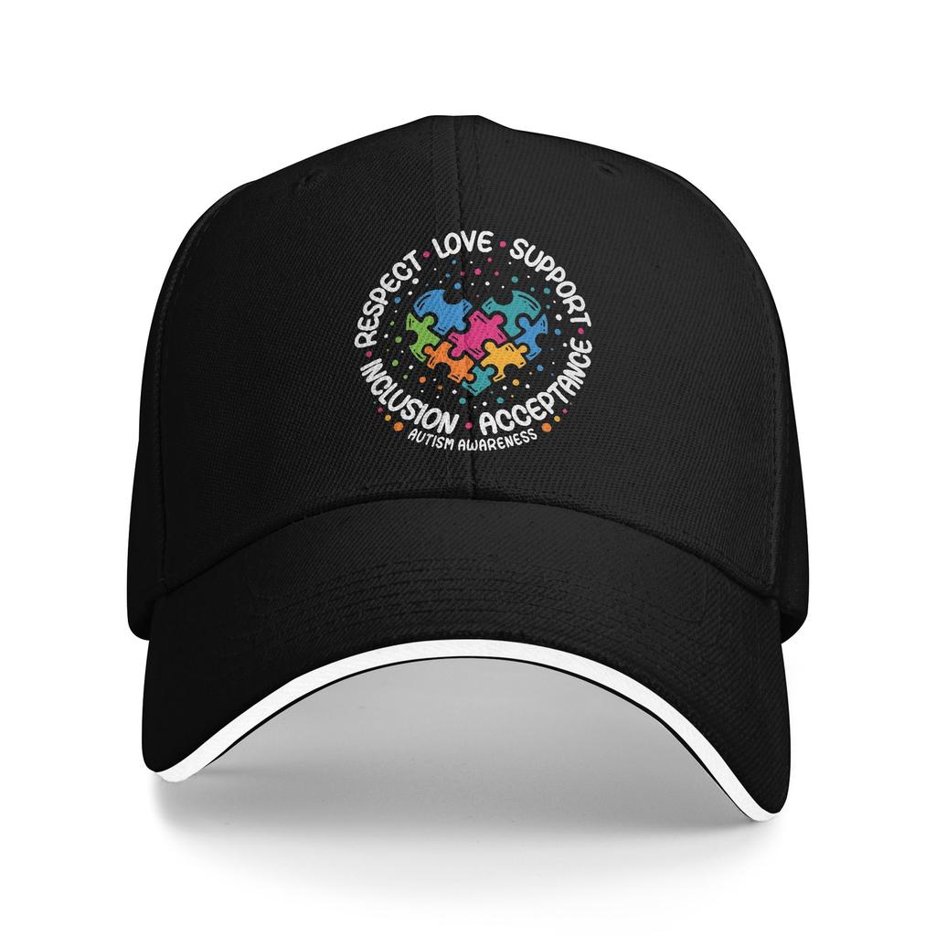 Autism Awareness Respect Love Support Merch Unisex Women Baseball Caps Trucker Hat Retro Daily Headwear Adjustable Snapback Hat