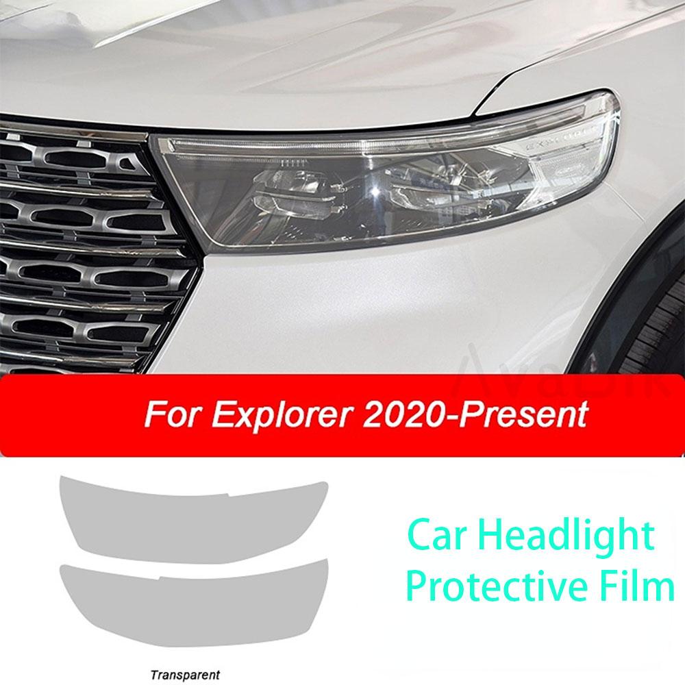 PPF Car Headlight Protective Film Front Light Transparent Blackened TPU Sticker for Ford Explorer 2016-On U502 U625 Accessories