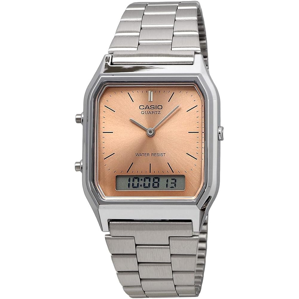 [Casio] CASIO ANA-DIGI Quartz Watch Vintage Series AQ-230A-2A1MQY Unisex Dual Time Ice Blue Overs...