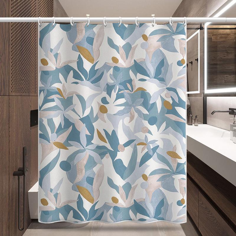 Bathroom Thickened Waterproof Curtain Mildew Proof Shower Curtain Shower Partition Curtain Shower Curtain Bathroom Curtain Free Perforation