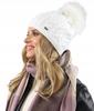 Warm Women'S Winter Hat With A Pompom, Fleece-Lined Beania Uni