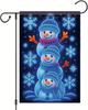 Christmas Garden Ag Winter Snowman Yard Ag 12x18 Inch Double Sided Cute Stacked Snowmen with Snowakes Holiday Outdoor