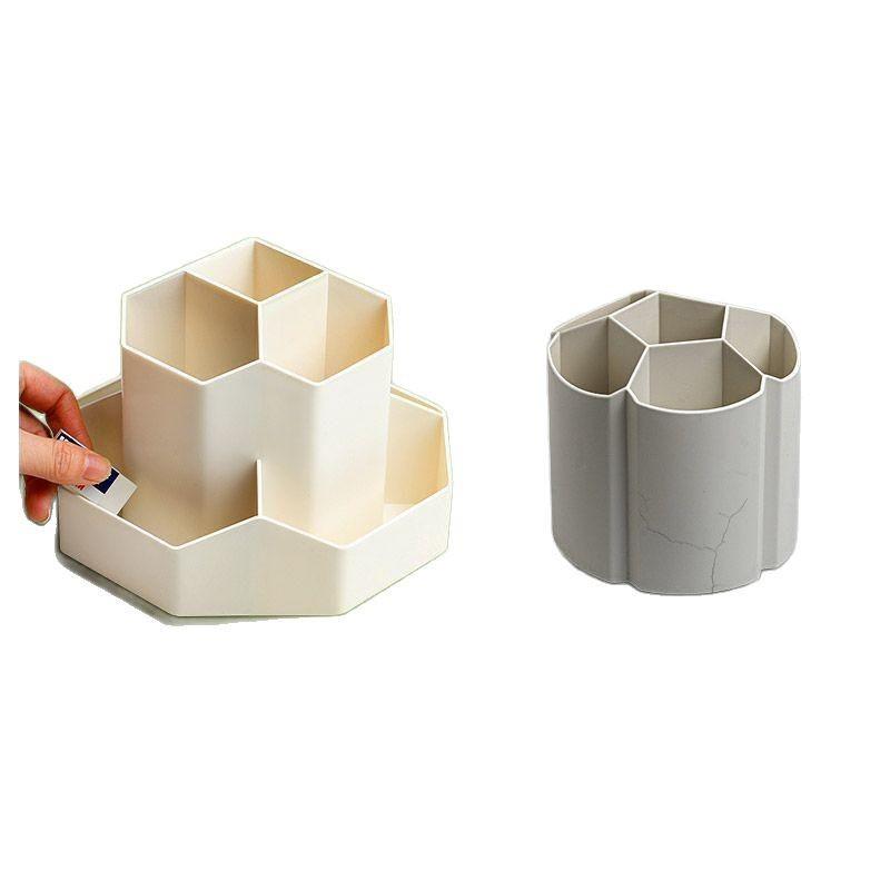 Nine-Grid Rotating Pen Holder, Upgraded Large Capacity, High-End Desktop Organizer, Multifunctional Luxury Storage Box