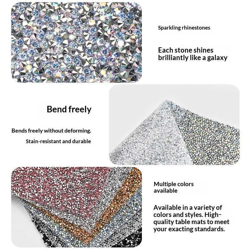 1Pcs Non-Slip Pillow Mat Starry Sky Nail Art Rhinestones Glitter Table Mat Photography Prop For Manicure