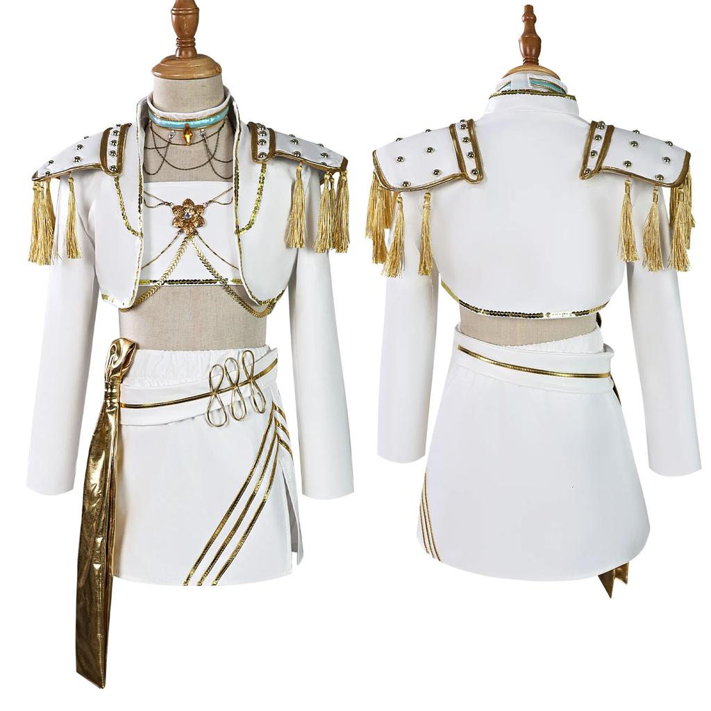 Anime Zoey Rumi Mira Cosplay Costume White PU Leather Uniform Role Play for Party Halloween Carnival Outfits