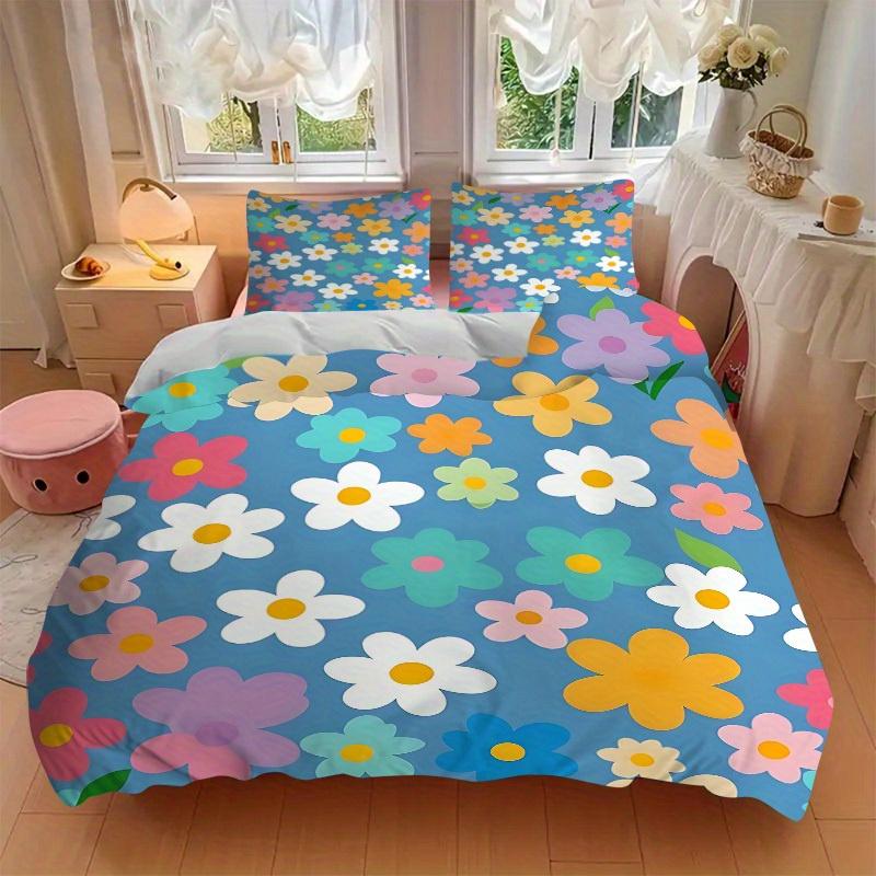 3Pcs Floral Pattern Printed Bedding Set, Breathable And Soft, Machine Washable, Christmas Gift, Suitable for Bedroom Decoration, 15187