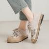  New Autumn Literary Linen Casual Shoes Women's K Exquisite Embroidered Lace-up Cotton and Linen Shoes