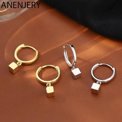 Geometric Square Drop Hoop Earrings For Women Simple All Match Jewelry Gift