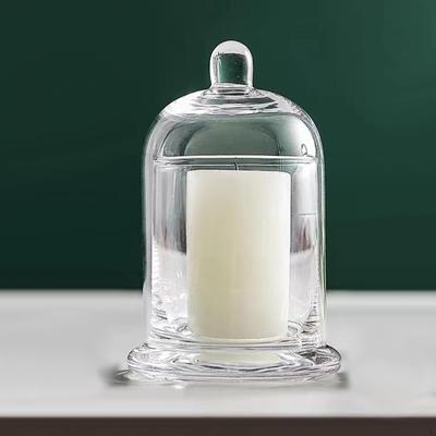 Cloche Glass Dome Candle Holder Bell Jar Display Centerpiece Cover Cup