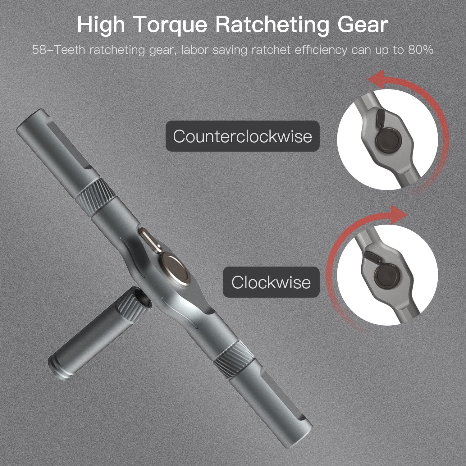 AtuMan 24 in 1 Ratchet Screwdriver Set with Detachable Handle, S2 Alloy Steel Precision Bits, Magnetic Ratcheting Screwdriver with Case for Bicycle,