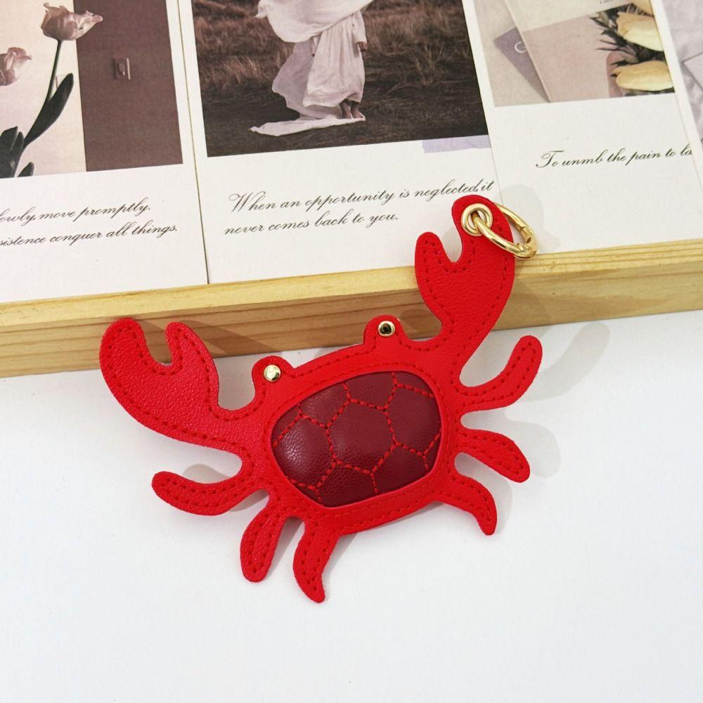 Cute Pu Crab Keychain Summer Bag Charm Multi-color Pu Leather Lobster Pendant  Bag Ornament
