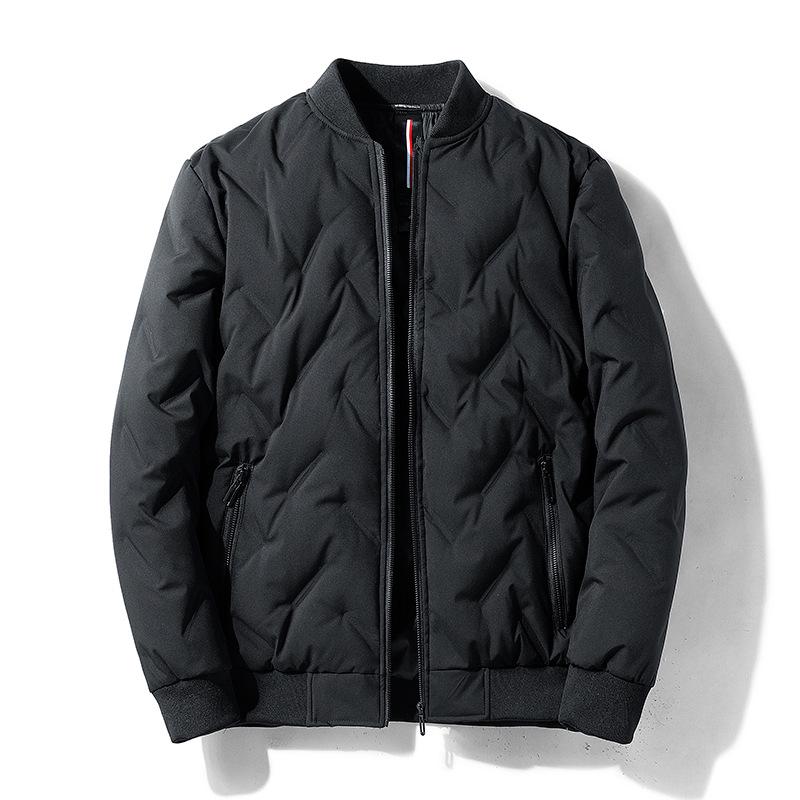 Leichte Herren-Pufferjacke mit Entendaunen - Stilvoller Herbst/Winter Stehkragen, Kurz und Warm