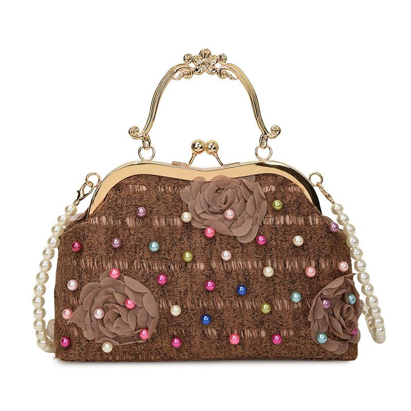 

Fashion portable shell bag 2025 new foreign trend Su shoulder bag pearl chain messenger women s bag хаки