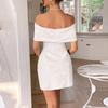 Women's Fashionable Color Elegant Temperament One Shoulder Strapless Skirt Dress