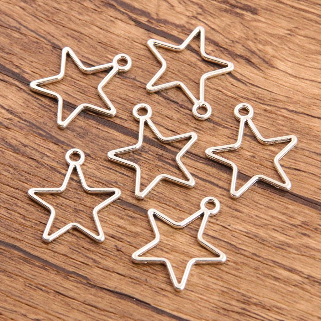 10pcs Hollow-out Pentagram Star Pendant Jewelry Pendant