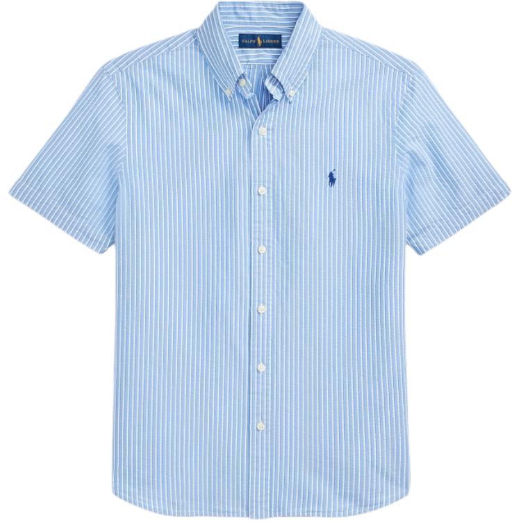 

Polo Ralph Lauren Рубашка мужская с вышивкой логотипа в полоску, свободного кроя, с длинным рукавом, синяя 710874268-001 XL