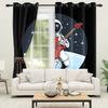 Space Astronaut Blackout Curtains Fun Cartoon Print Window Curtain for Kids Bedroom Living Room Playful Room Darkening Drapes